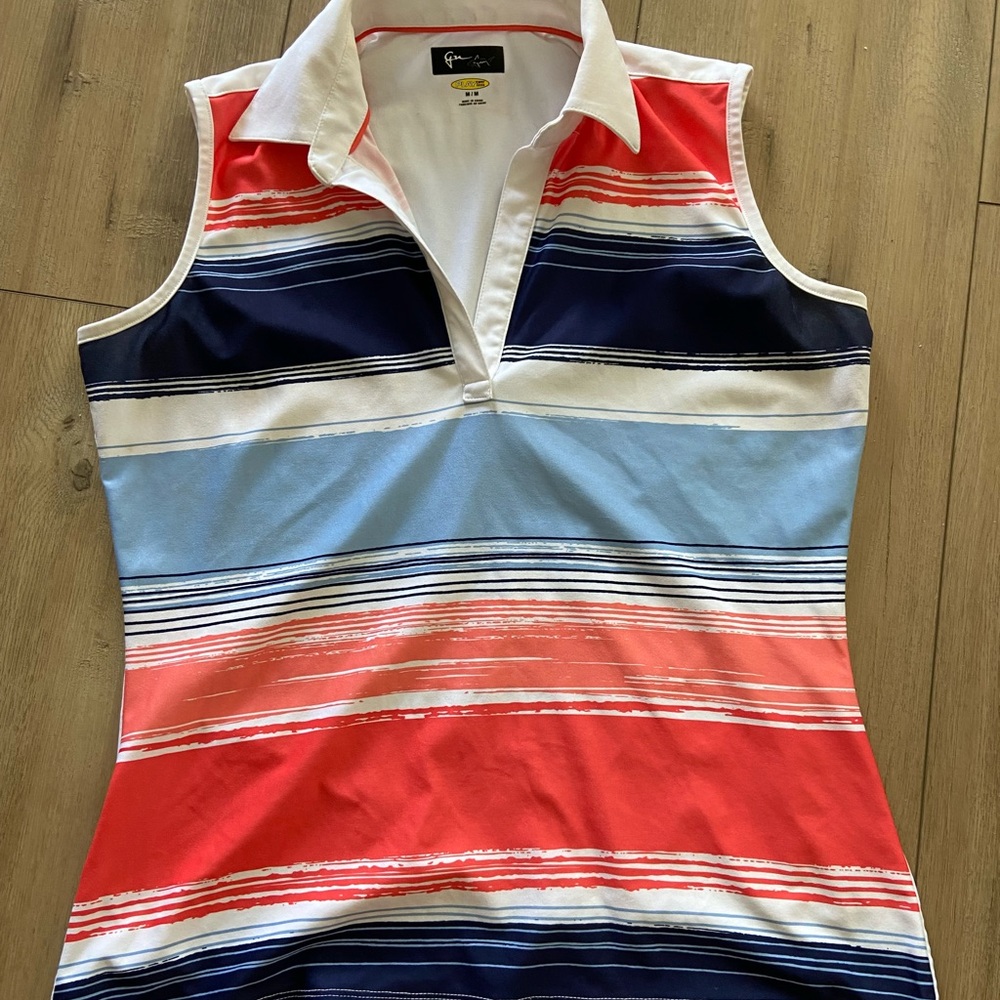 Greg Norman Collection Women's Golf Multicolor Striped Tank Top
